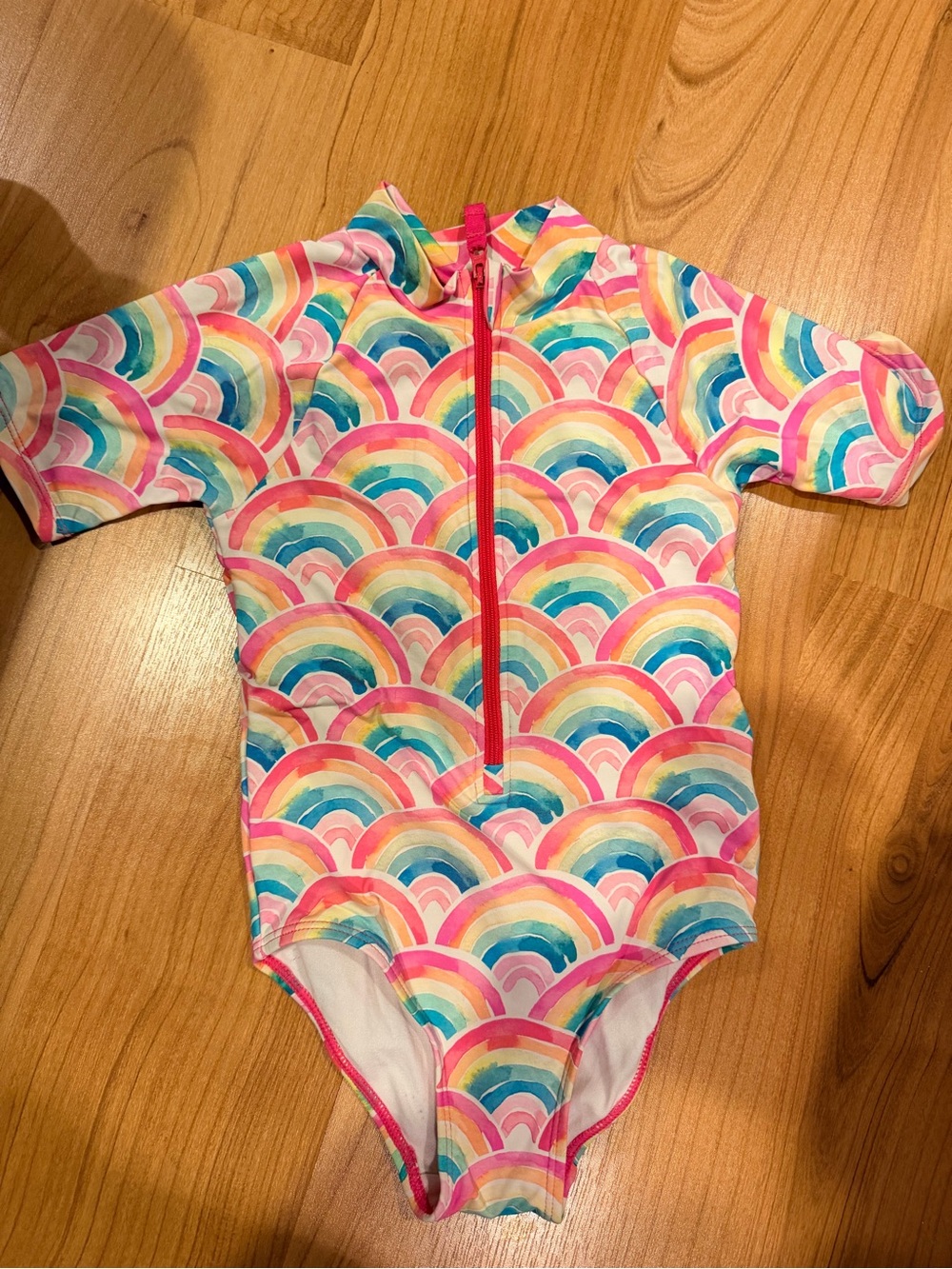 Hatley size 5 Rainbow Zipper Rash Guard One-Piece swim